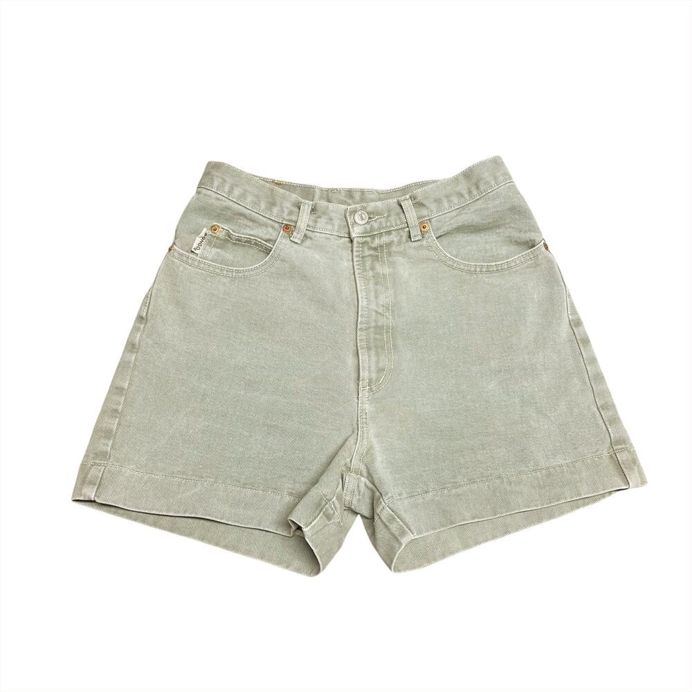 BONGO Vintage 90s Made in USA Green-Blue Rigid Denim Shorts Size 7 (Juniors)